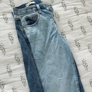 Universal Thread Light and Dark Blue Straight Leg Jeans
